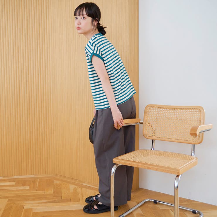 スラブボーダー フレンチスリーブTシャツ | coen【women】 | 詳細画像10 