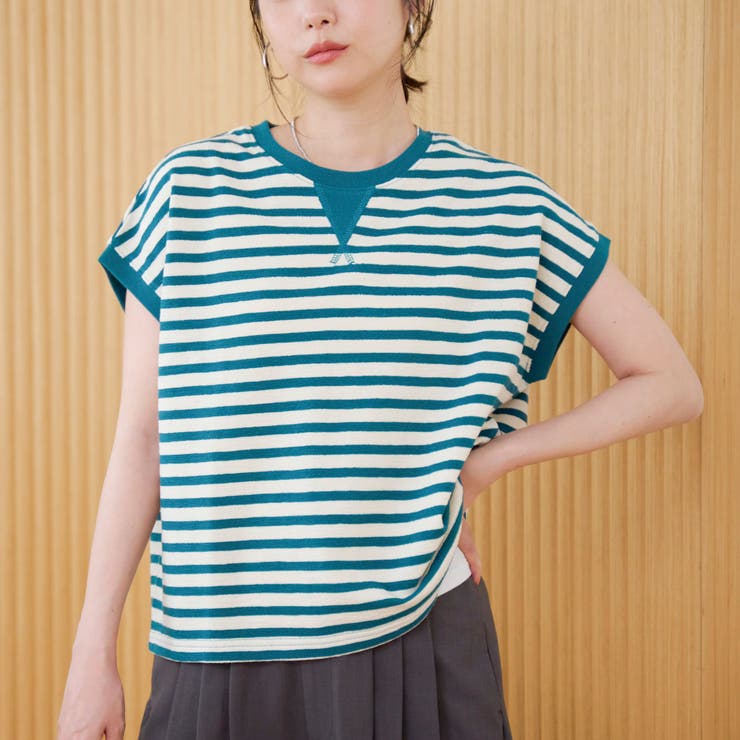 スラブボーダー フレンチスリーブTシャツ | coen【women】 | 詳細画像13 