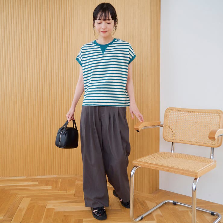 スラブボーダー フレンチスリーブTシャツ | coen【women】 | 詳細画像8 