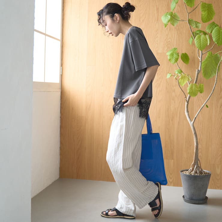 【汗染み軽減 / 接触冷感】裾レースドッキング アソートロゴプリントTシャツ | coen【women】 | 詳細画像19 