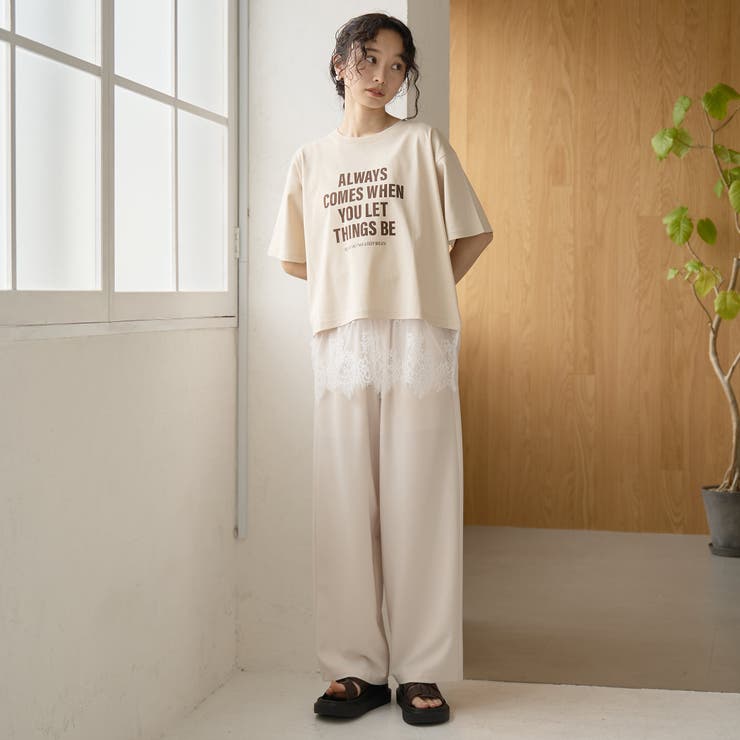 【汗染み軽減 / 接触冷感】裾レースドッキング アソートロゴプリントTシャツ | coen【women】 | 詳細画像26 