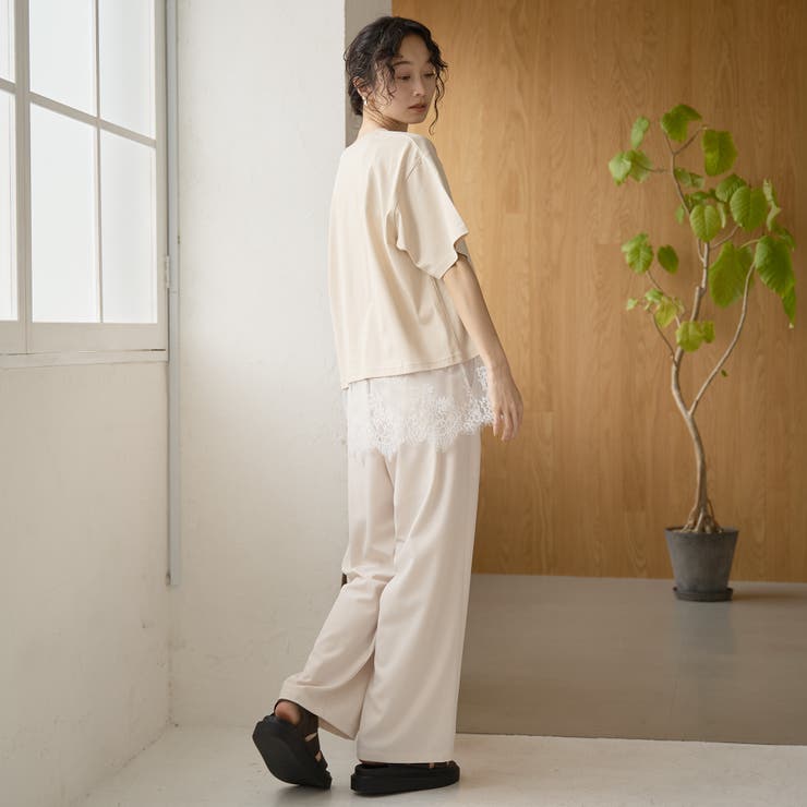 【汗染み軽減 / 接触冷感】裾レースドッキング アソートロゴプリントTシャツ | coen【women】 | 詳細画像27 