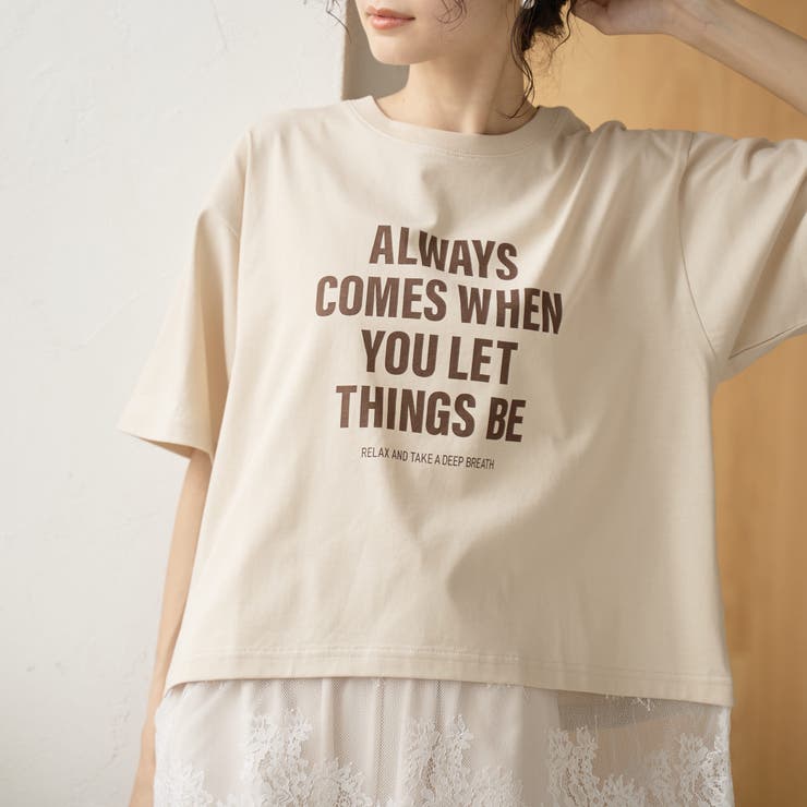 【汗染み軽減 / 接触冷感】裾レースドッキング アソートロゴプリントTシャツ | coen【women】 | 詳細画像31 