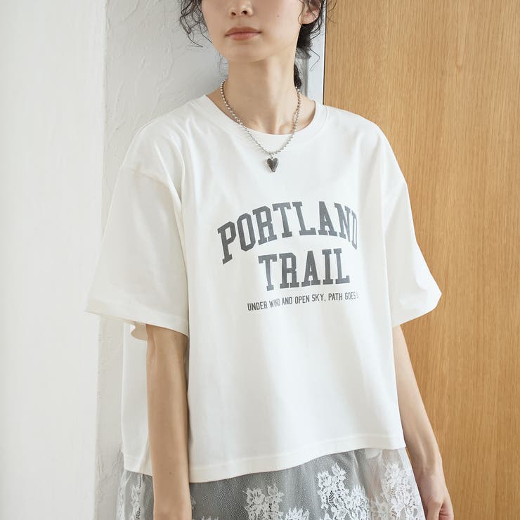 【汗染み軽減 / 接触冷感】裾レースドッキング アソートロゴプリントTシャツ | coen【women】 | 詳細画像7 