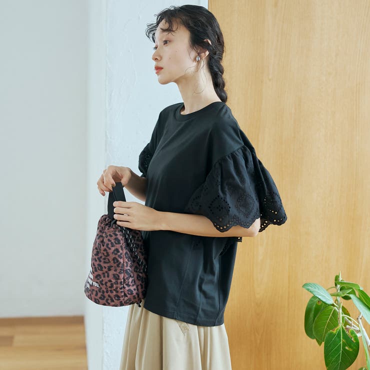 カットワークレース 袖切替デザインTシャツ | coen【women】 | 詳細画像13 