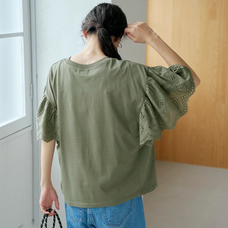 カットワークレース 袖切替デザインTシャツ | coen【women】 | 詳細画像24 