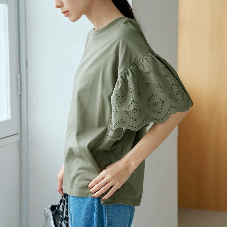 カットワークレース 袖切替デザインTシャツ | coen【women】 | 詳細画像25 