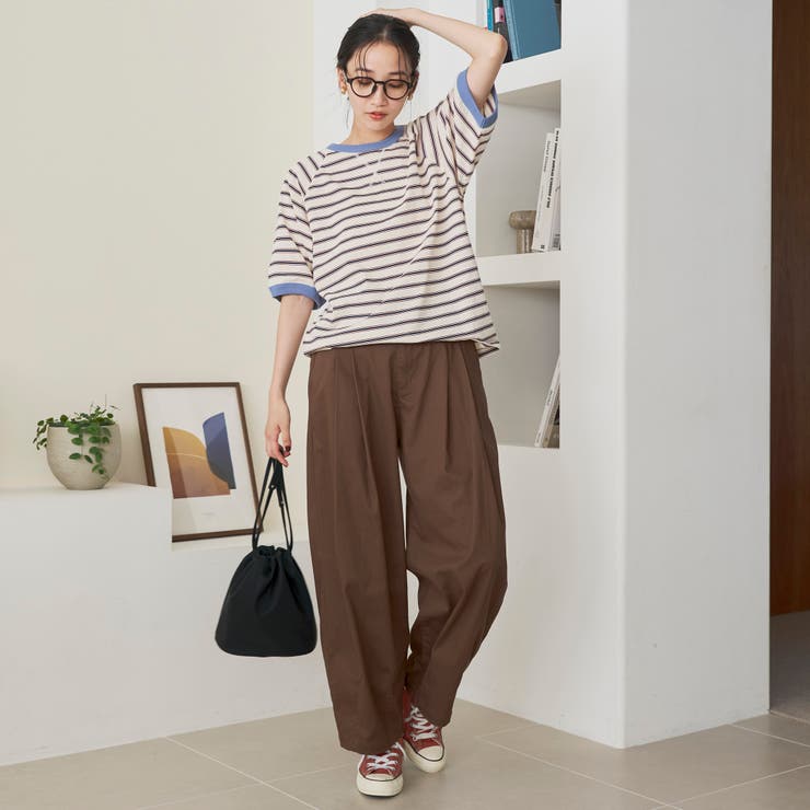 【接触冷感】マルチボーダー ラグランリンガーTシャツ | coen【women】 | 詳細画像2 