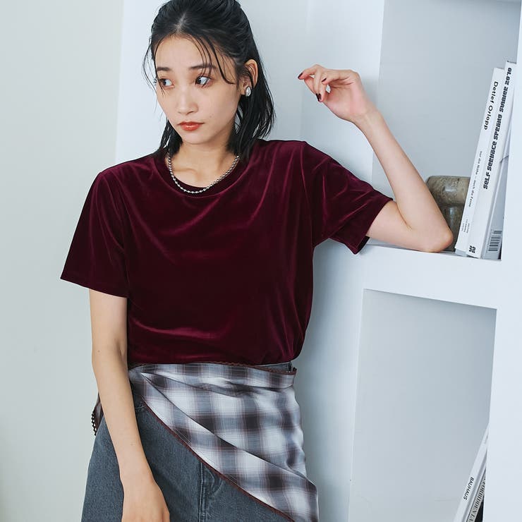 シアーベロア コンパクト半袖Tシャツ | coen【women】 | 詳細画像1 