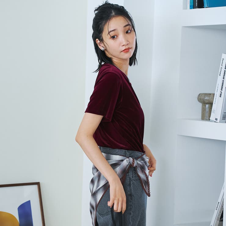 シアーベロア コンパクト半袖Tシャツ | coen【women】 | 詳細画像15 