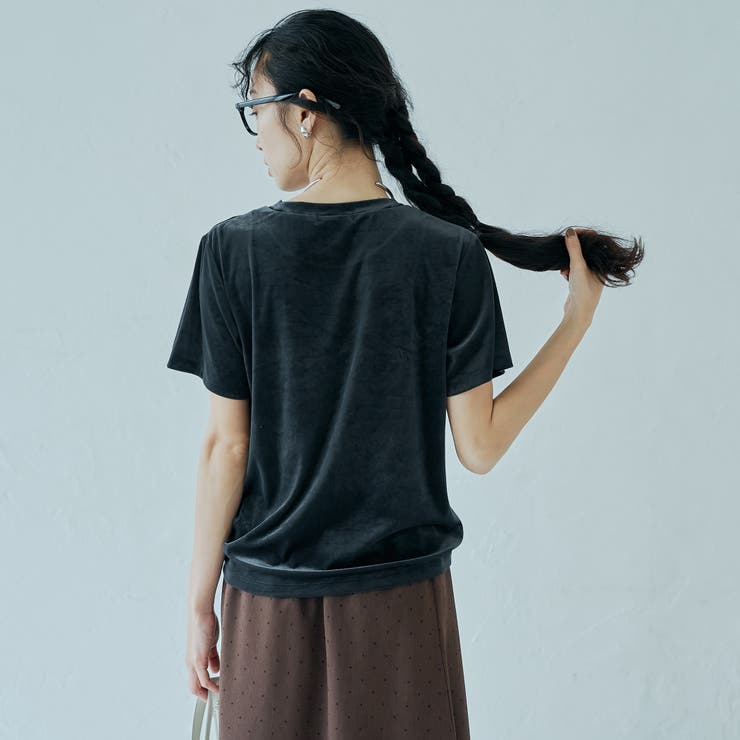 シアーベロア コンパクト半袖Tシャツ | coen【women】 | 詳細画像7 