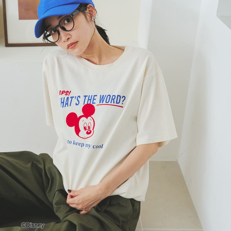 NATURAL | 【MICKEY（ミッキー） 別注】アソートロゴプリント 半袖ユニTシャツ（WEB… | coen【women】
