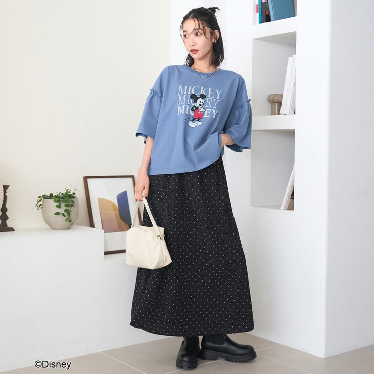 【MICKEY（ミッキー）/別注】ミッキー＆ミニー 袖フリル半袖Tシャツ | coen【women】 | 詳細画像11 