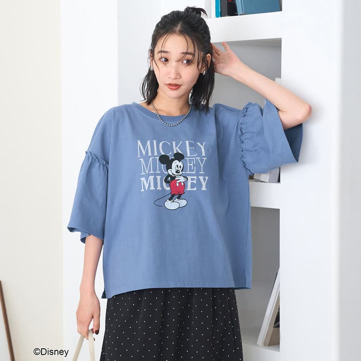 【MICKEY（ミッキー）/別注】ミッキー＆ミニー 袖フリル半袖Tシャツ | coen【women】 | 詳細画像13 