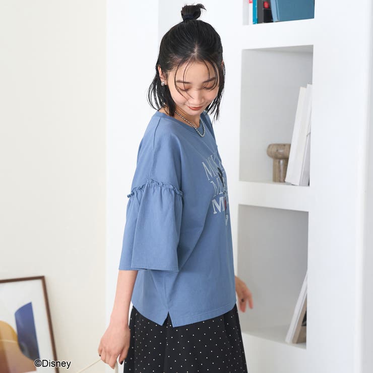 【MICKEY（ミッキー）/別注】ミッキー＆ミニー 袖フリル半袖Tシャツ | coen【women】 | 詳細画像14 
