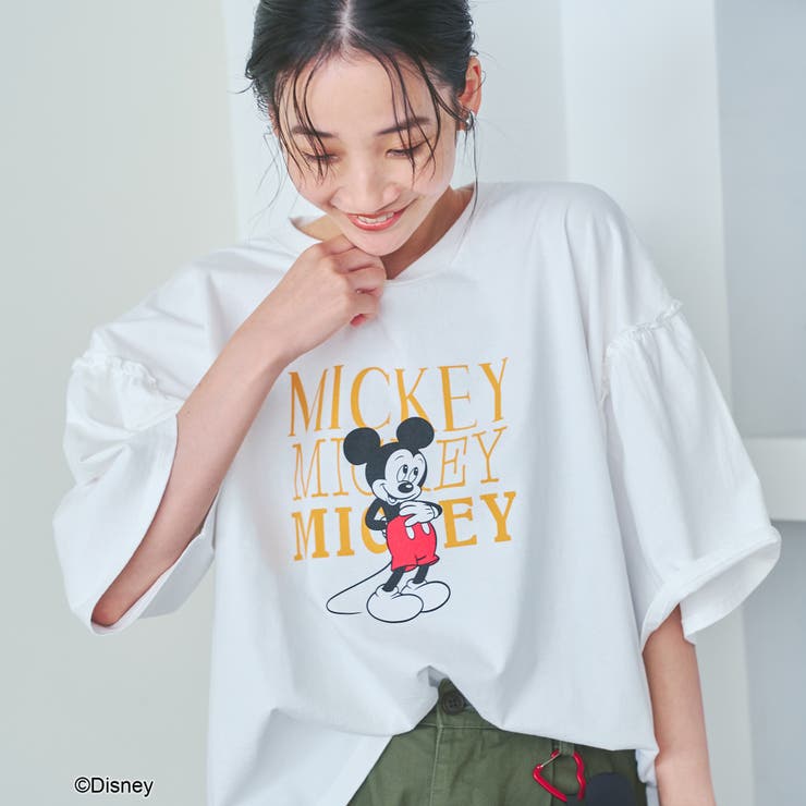 【MICKEY（ミッキー）/別注】ミッキー＆ミニー 袖フリル半袖Tシャツ | coen【women】 | 詳細画像5 