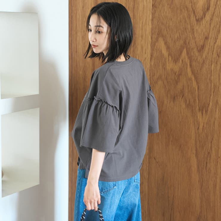 【MICKEY（ミッキー）/別注】ミッキー＆ミニー 袖フリル半袖Tシャツ | coen【women】 | 詳細画像8 