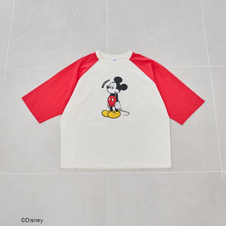 RED | 【MICKEY（ミッキー） 別注】ミッキープリント オーバーサイズラグランTシャ… | coen【women】