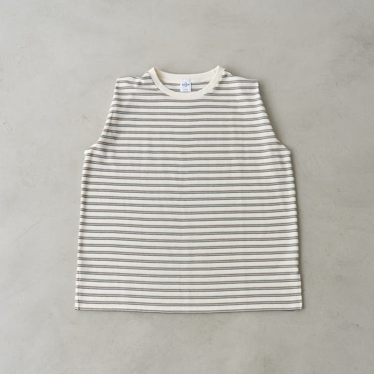 OFF WHITE | マルチボーダー ワッフルタックノースリーブトップス | coen【women】