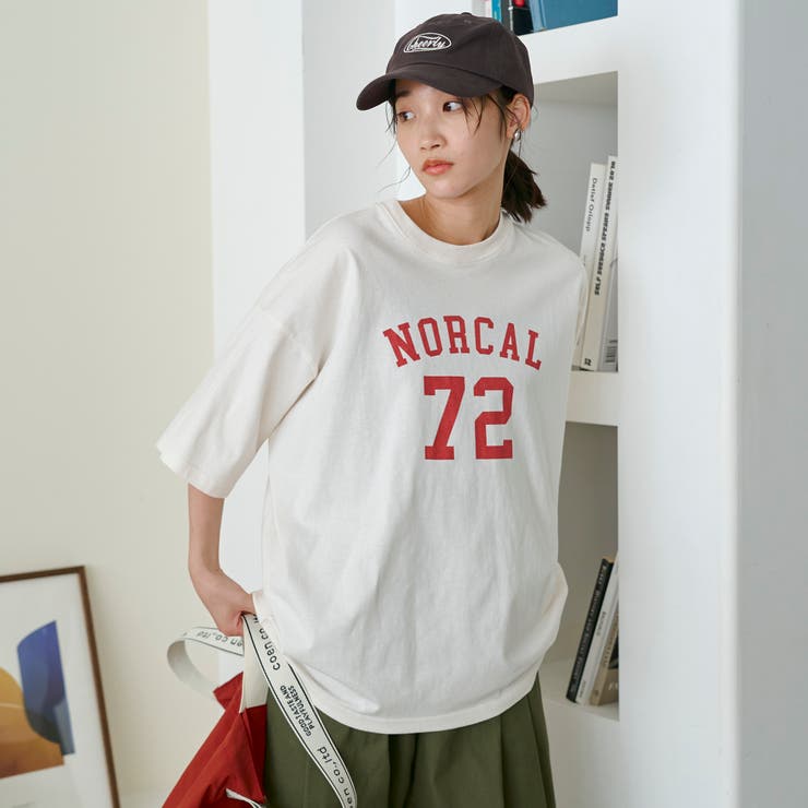 【汗染み軽減】アソートナンバリングロゴプリント オーバーサイズゆるTシャツ | coen【women】 | 詳細画像10 