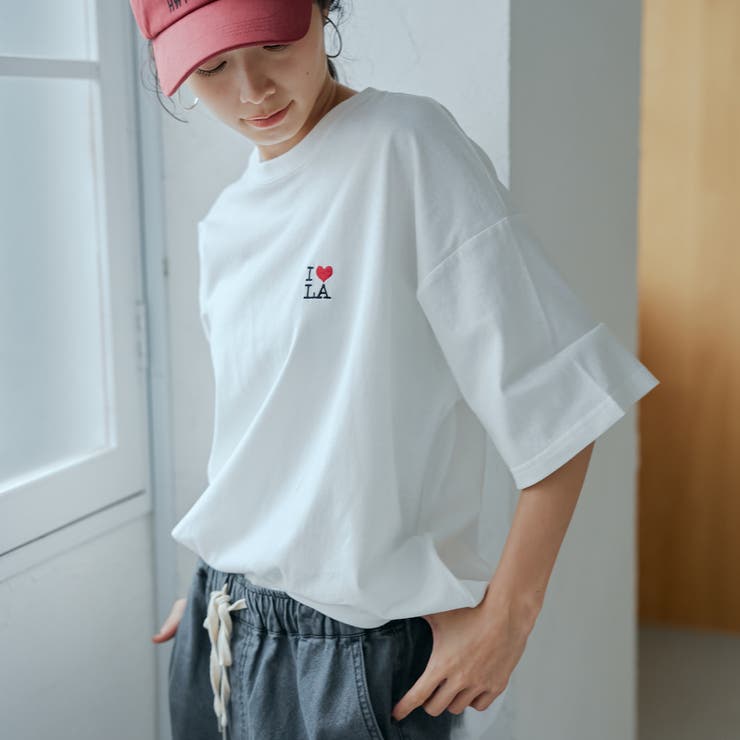I LOVE LA ワンポイントロゴ刺繍ユニTシャツ | coen【women】 | 詳細画像5 