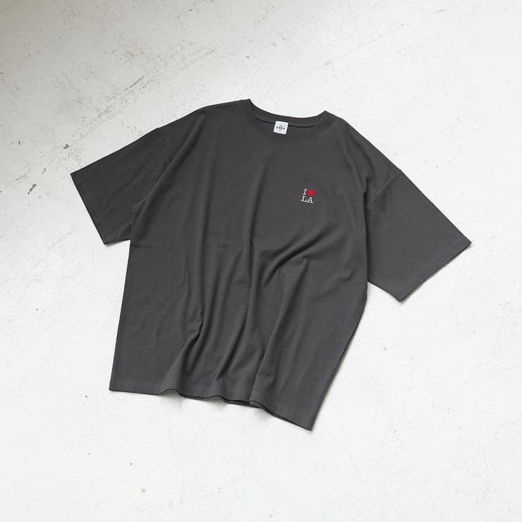 DK.GRAY | I LOVE LA ワンポイントロゴ刺繍ユニTシャツ | coen【women】