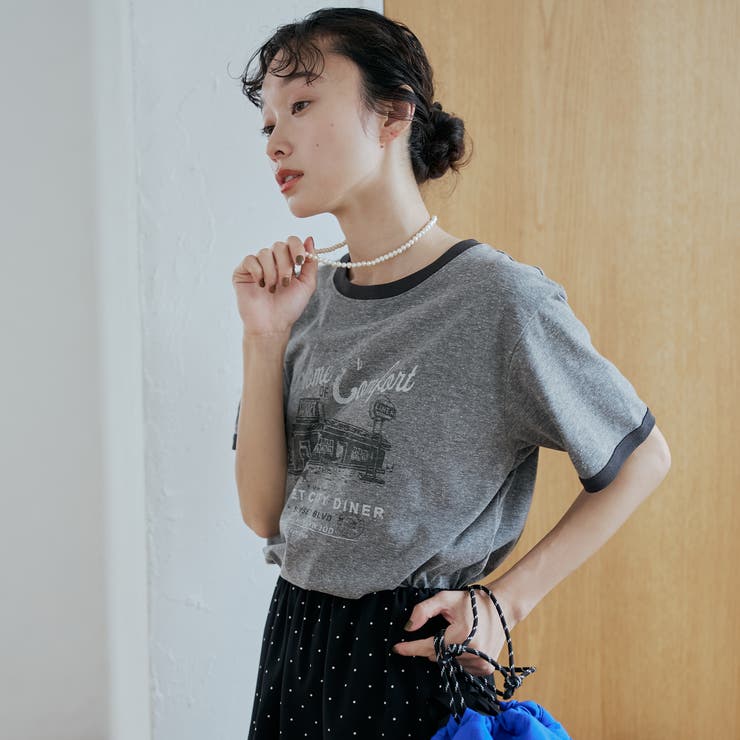 I LOVE LA プリント ヴィンテージライクリンガーTシャツ | coen【women】 | 詳細画像5 
