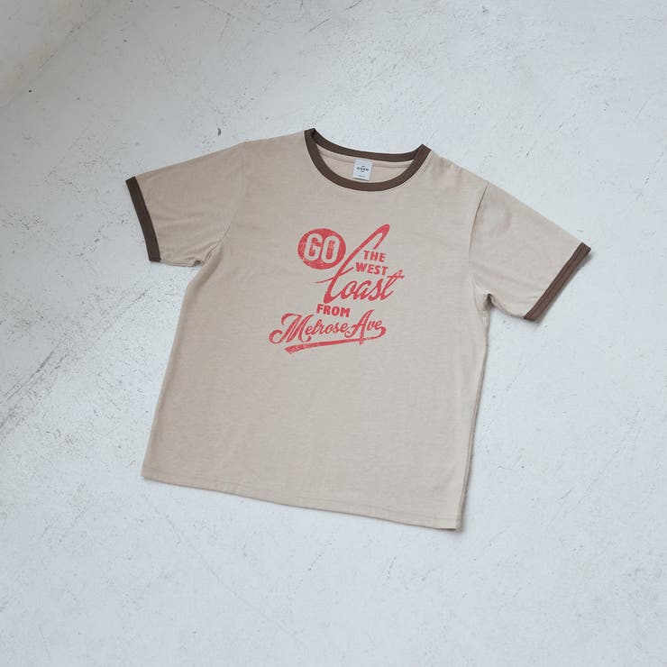 BEIGE | I LOVE LA プリント ヴィンテージライクリンガーTシャツ | coen【women】
