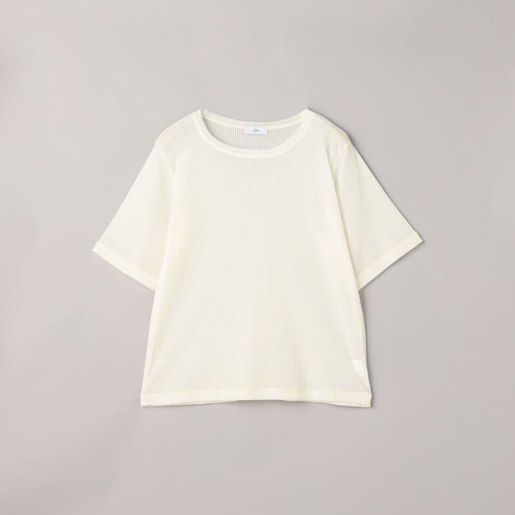 シアーメッシュ フロッキーストライプ半袖Tシャツ | coen【women】 | 詳細画像15 