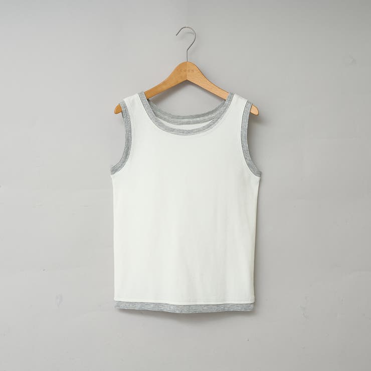 OFF WHITE | レイヤード風 配色デザインリブタンクトップ | coen【women】