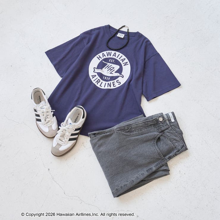 NAVY | 【RS別注】ハワイアン航空 グラフィックアソートプリントTシャツ | coen【women】