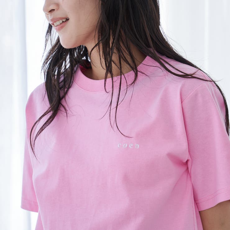 LT.PINK | ≪完売カラー追加決定≫USAコットン COENロゴ刺繍Tシャツ | coen【women】