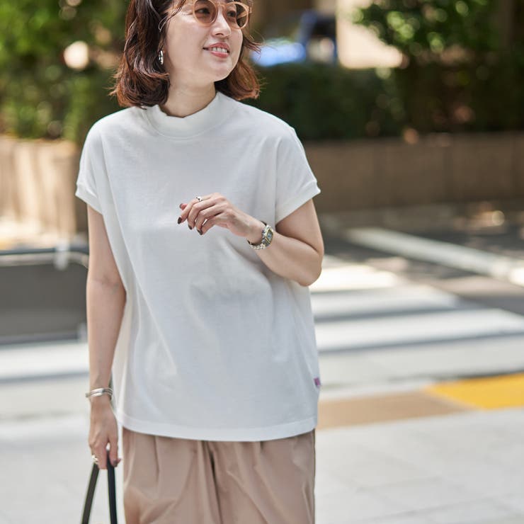 OFF WHITE | リピT・USAコットンフレンチスリーブTシャツ（WEB限定カラー） | coen【women】