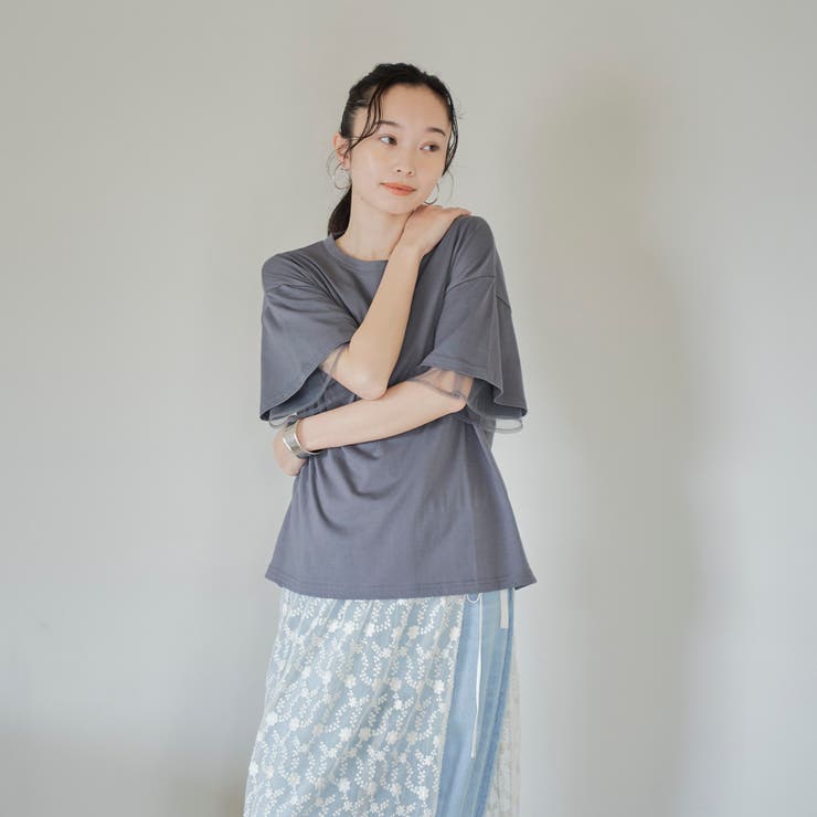 チュールレイヤーTシャツ チュールレイヤーTシャツ[品番：COEW0007319]｜coen【women