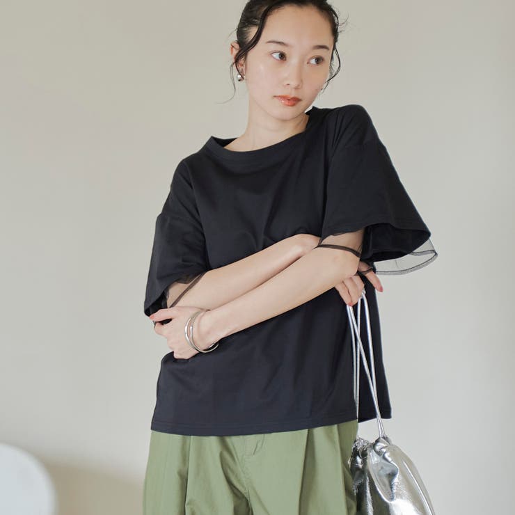チュールレイヤーTシャツ チュールレイヤーTシャツ[品番：COEW0007319]｜coen【women