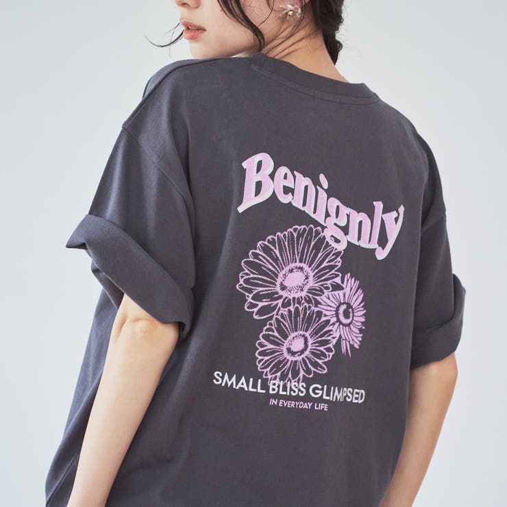 フラワーモチーフバックプリントTシャツ | coen【women】 | 詳細画像1 