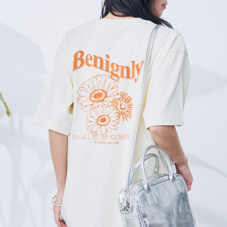 NATURAL | フラワーモチーフバックプリントTシャツ | coen【women】