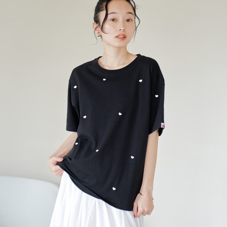 BLACK | SunnySports（サニースポーツ）別注ハート刺繍Tシャツ | coen【women】