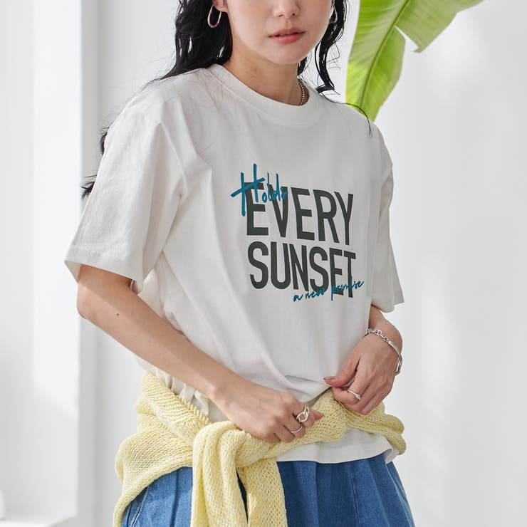 OFF WHITE | 接触冷感ロゴアソートプリントTシャツ | coen【women】