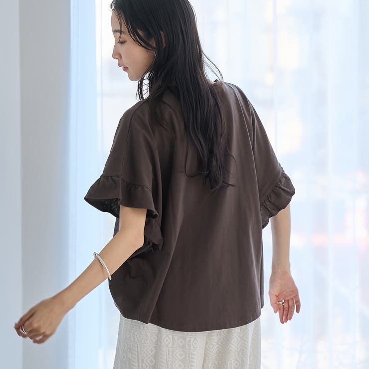 DK.BROWN | エマール検証済みWELLTECT USAコットン フリルスリーブプルオーバー | coen【women】