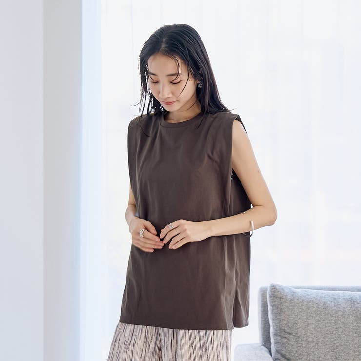 【WELLTECT】 USAコットンタックノースリーブTシャツ | coen【women】 | 詳細画像11 