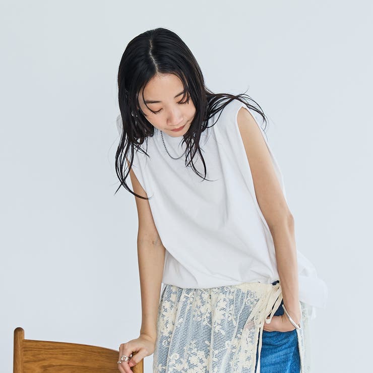 【WELLTECT】 USAコットンタックノースリーブTシャツ | coen【women】 | 詳細画像2 