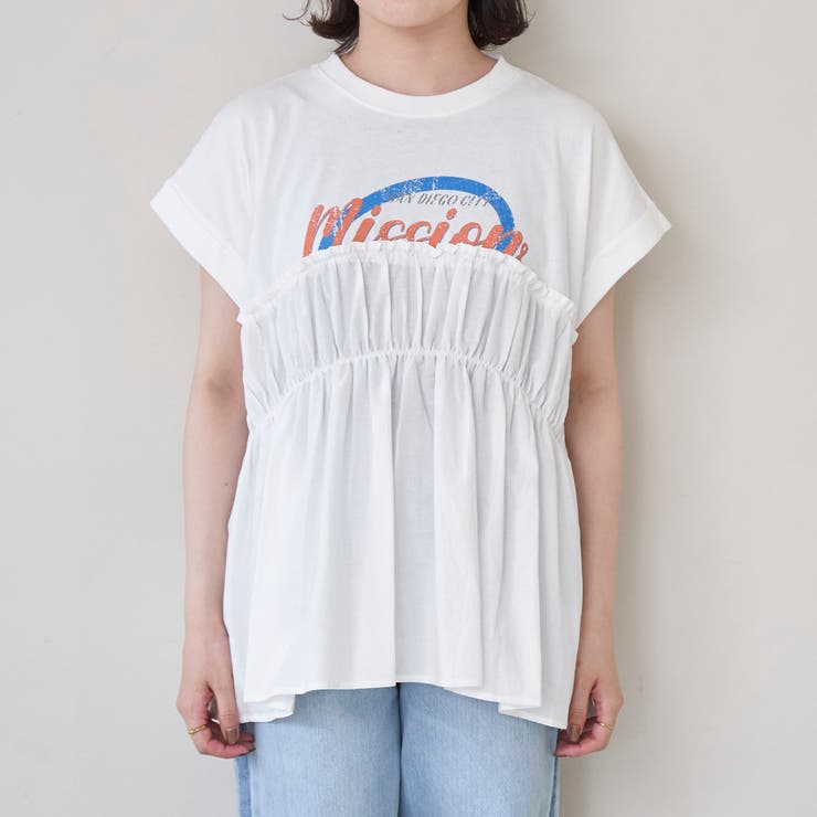 布帛ドッキングコットンロゴプリントT | coen【women】 | 詳細画像27 