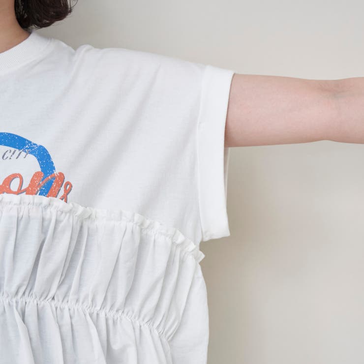 布帛ドッキングコットンロゴプリントT | coen【women】 | 詳細画像31 