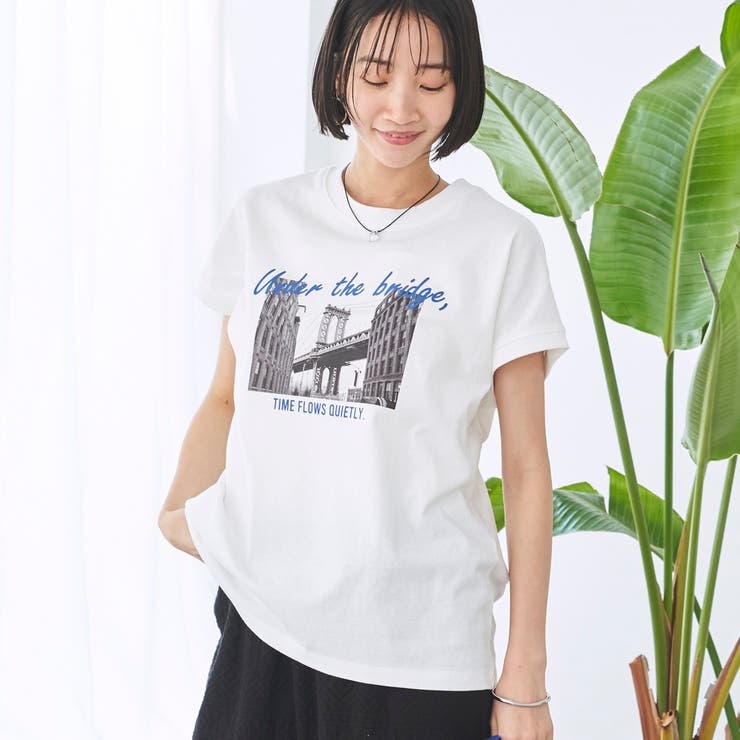 OFF WHITE | 【接触冷感】フォトプリントフレンチT | coen【women】