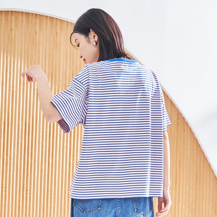 コットンレトロボーダー半袖シャツ | coen【women】 | 詳細画像10 