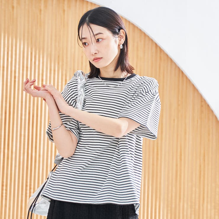 コットンレトロボーダー半袖シャツ | coen【women】 | 詳細画像2 