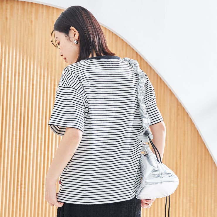 コットンレトロボーダー半袖シャツ | coen【women】 | 詳細画像4 