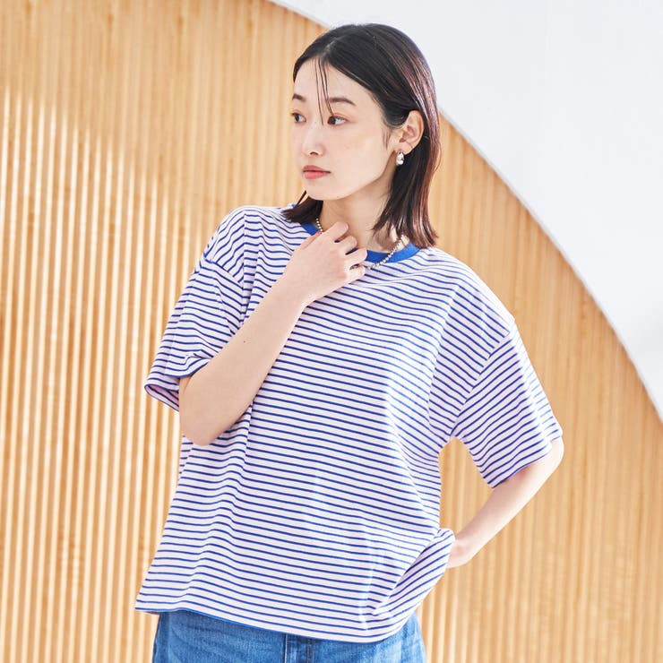 コットンレトロボーダー半袖シャツ | coen【women】 | 詳細画像8 