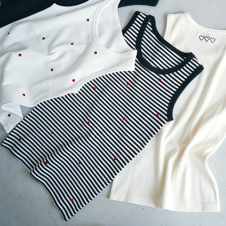 ハートモチーフリブ刺繍タンクトップ | coen【women】 | 詳細画像3 